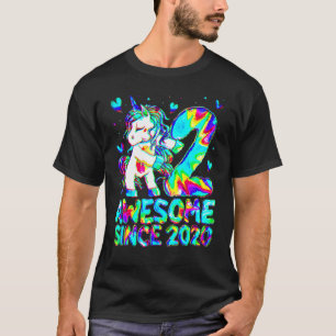 2e verjaardag kleurrijke tinnen kleurstof 2 jaar o t-shirt