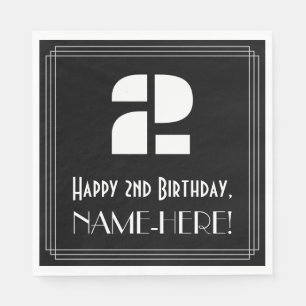 2e verjaardag: Kunst Deco Geïnspireerde kijk "2" + Servet