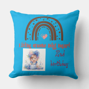 2e verjaardag Little Dude Big Heart Kussen