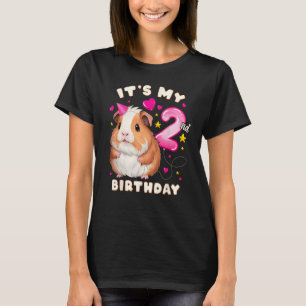 2e Verjaardag Meisje 2 jaar, Guinee Pig en Big Num T-shirt