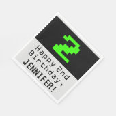 2e verjaardag - Nerdy / Geeky Style "2" en naam Servet (Hoek)