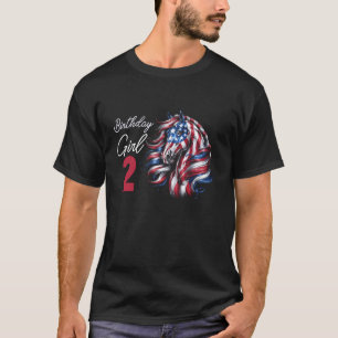 2e verjaardag Paard 2 jaar oud Meisje verjaardag P T-shirt