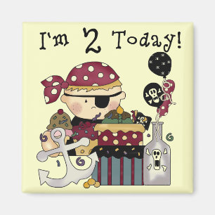 2e verjaardag Pirate Tshirts en geschenken Magneet