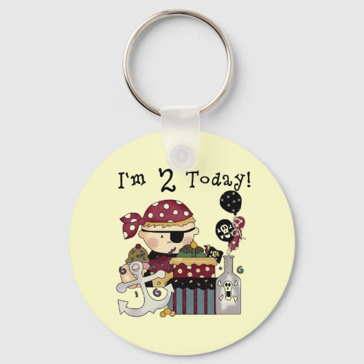 2e verjaardag Pirate Tshirts en geschenken Sleutelhanger (Voorkant)