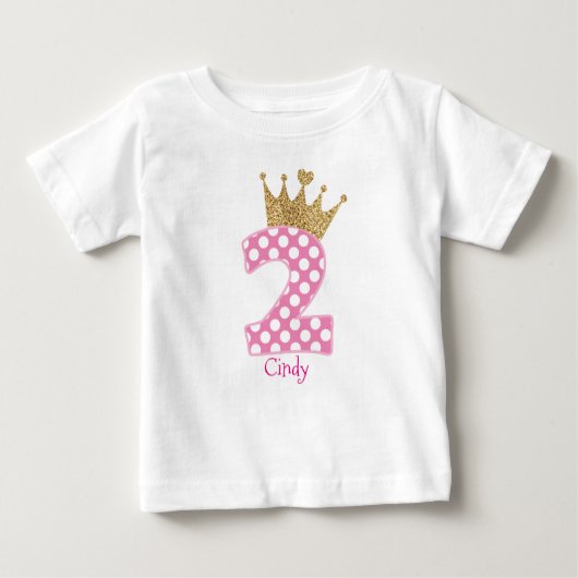 2e verjaardag|Polka Dots|Glitter-Print Crown (Voorkant)