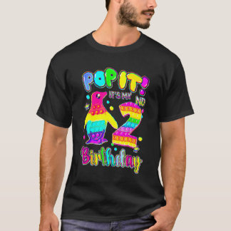 2e verjaardag Pop van het meisje dat Pinguïn uittr T-shirt