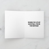 2e verjaardag Rode en witte basketbalspeler v2 Kaart (Binnen)