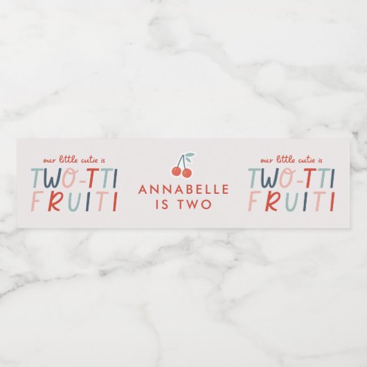 2e verjaardag rode zomer kinderfeest waterfles etiket (Enkel label)