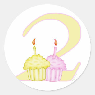 2e verjaardag ronde sticker