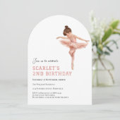 2e verjaardag Roze balletmeisje Tutu Kaart (Staand voorkant)