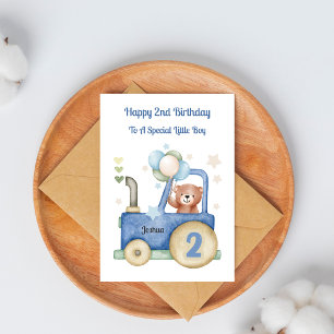 2e verjaardag Tractor Teddy Verjaardagskaart voor Kaart