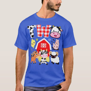 2e verjaardag Twee jaar oud Boerderij thema dieren T-shirt
