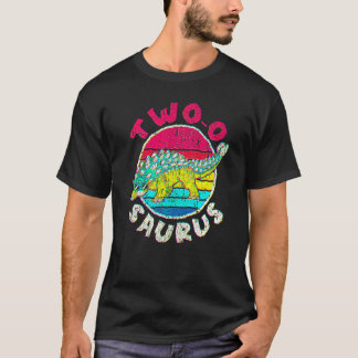 2e verjaardag twee o saurus i ankylosaurus i famil t-shirt