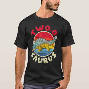 2e verjaardag twee o saurus i ankylosaurus i famil t-shirt