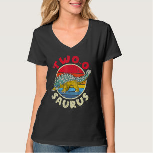 2e verjaardag twee o saurus i ankylosaurus i famil t-shirt