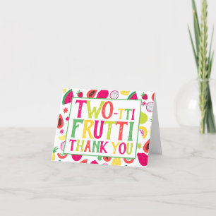2e verjaardag Two-tti Frutti Fruit Dank je wel Bedankkaart