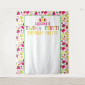 2e verjaardag Two-tti Frutti Fruit verjaardagsfees Wandkleed (Voorkant)