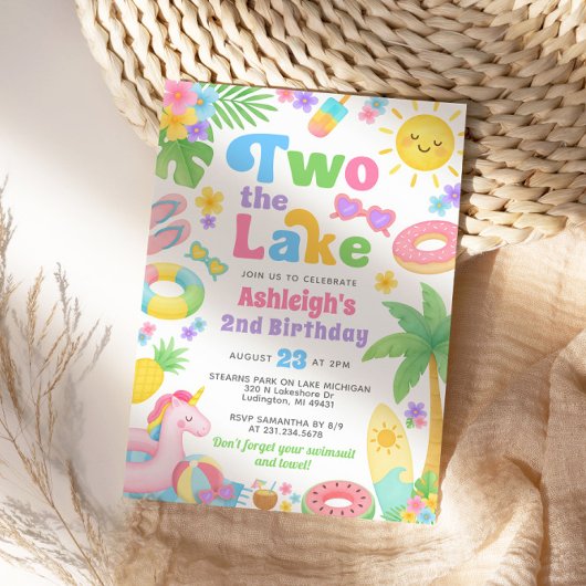2e verjaardag uitnodiging meisje - twee het meer