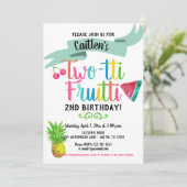 2e verjaardag uitnodiging Twotti Fruitti (Staand voorkant)