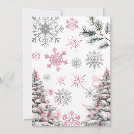 2e verjaardag uitnodiging, winter twee verjaardag kaart (Achterkant)