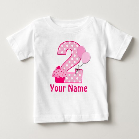 2e verjaardag van Cupcake Girls gepersonaliseerd T (Voorkant)