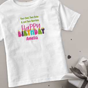 2e verjaardag van de 13de dag kleurrijke kaarsmeis kinder shirts