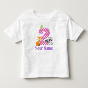 2e verjaardag van het meisje van Birthday Woodland Kinder Shirts