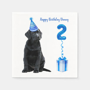 2e verjaardag van het thema papaver - Cute Dog Blu Servet