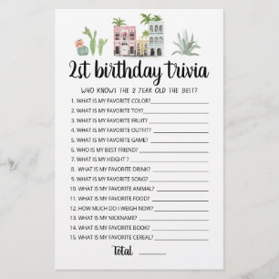 2e verjaardag van Trivia editable game