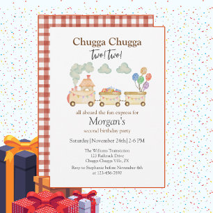 2e Verjaardag Waterverf Brown Train Fun Express Kaart