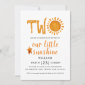 2e verjaardag Waterverf Happy Yellow Sunshine Kaart (Voorkant)