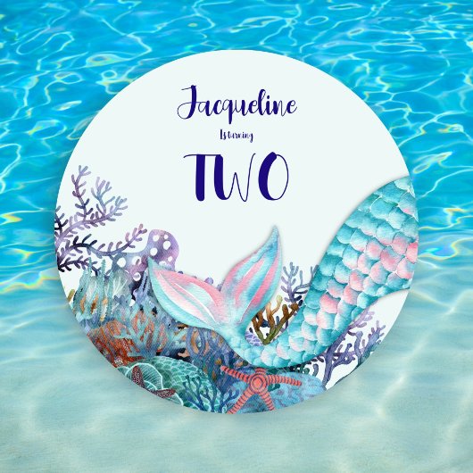 2e Verjaardag Waterverf Zeemeermin onder het Zee Kaart