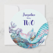 2e Verjaardag Waterverf Zeemeermin onder het Zee Kaart (Voorkant)