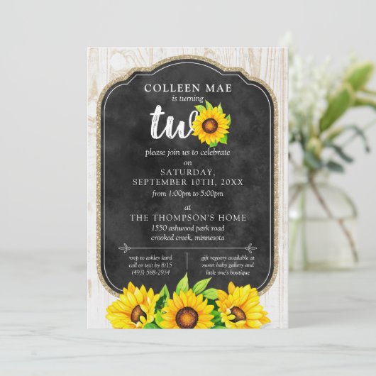 2e verjaardag Zonnebloem & Rustige Boerderij Kaart (Staand voorkant)