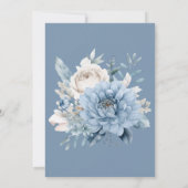 2e verjaardagsfeestje Dusty Blue Floral Kaart (Achterkant)