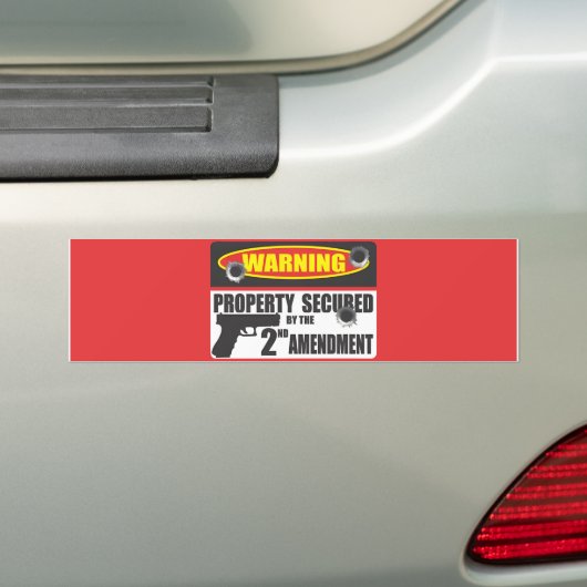 2e wijziging Pistool Bullet Warning Property Prote Bumpersticker (Op auto)