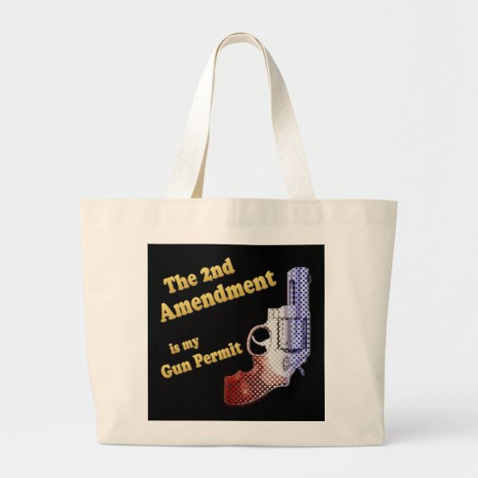 2e wijziging pistool grote tote bag (Voorkant)