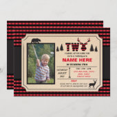 2ème Bûcheron invitation de contrôle d'invitation (Devant / Derrière)