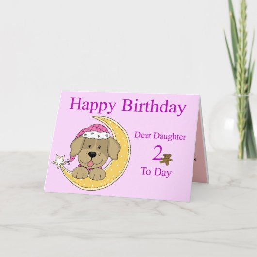 2ème Carte d'anniversaire pour une fille (Devant)