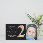 2ème carte photo de Merci d'anniversaire de garçon (Debout devant)