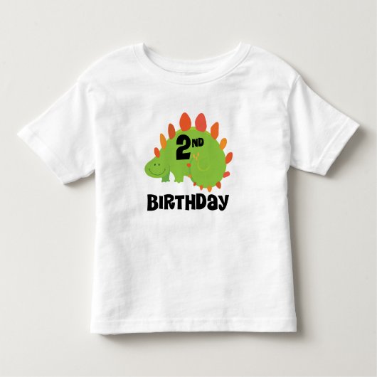 2ème Dinosaure d'anniversaire T-shirt de 2 ans (Devant)