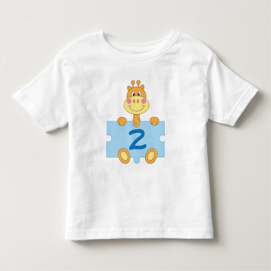 2ème Girafe d'anniversaire je suis T-shirt de deux (Devant)