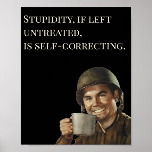 2ÈME GUERRE MONDIALE Army Guy Fab Drôle Poster de 