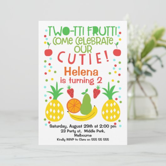 2ème invitation d'anniversaire de Two-tti Frutti (Debout devant)