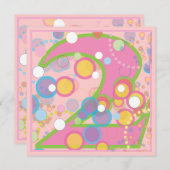 2ème invitation de fête d'anniversaire de bulles (Devant / Derrière)