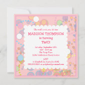 2ème invitation de fête d'anniversaire de bulles (Dos)