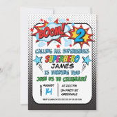 2ème invitation de fête d'anniversaire de super (Devant)