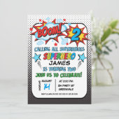 2ème invitation de fête d'anniversaire de super (Debout devant)