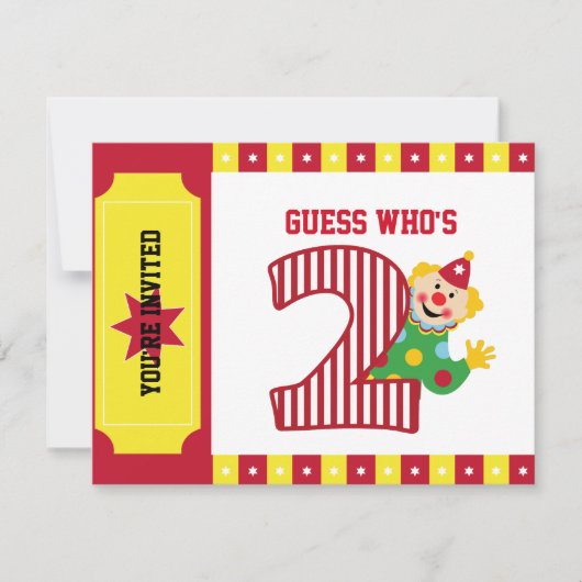 2ème Invitation de ondulation de clown de cirque (Devant)