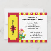 2ème Invitation de ondulation de clown de cirque (Dos)